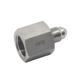 HFS(R) 1/4" Female NPT to 1/4" Male JIC Flare Pipe Fitting Reducer Adapter Stainless Steel 304 (1/4" FNPT x 1/4" MJIC)