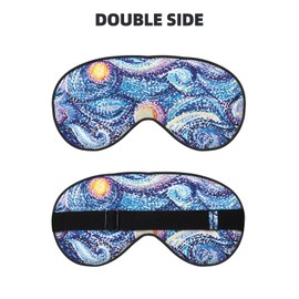 Abstract Blue Night Sky Sleep Mask Eye Mask with Adjustable Strap Eye Sleep Shade Cover Blocks Light for Women Men Airplane Travel Nap