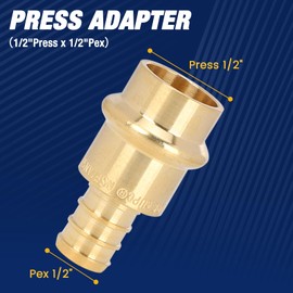 ABBIEMO 12PCS 1/2” Propress x 1/2" PEX Adapter Crimp Fittings Brass Coupling with EPDM O-Ring for Copper Pipe Connections 250 PSI Pressure Rating Leak-Proof ASTM F1807