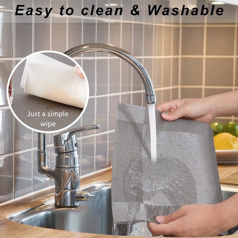 ISIYINER Place Mats, Set of 6, Non-Slip, Washable, PVC, Tear-Resistant,