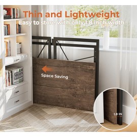 Coavas Coavas Folding Desk No Assembly Required, 39.4 inch Writing Computer Desk Space Saving Foldable Table Simple Home Office Desk,Brown