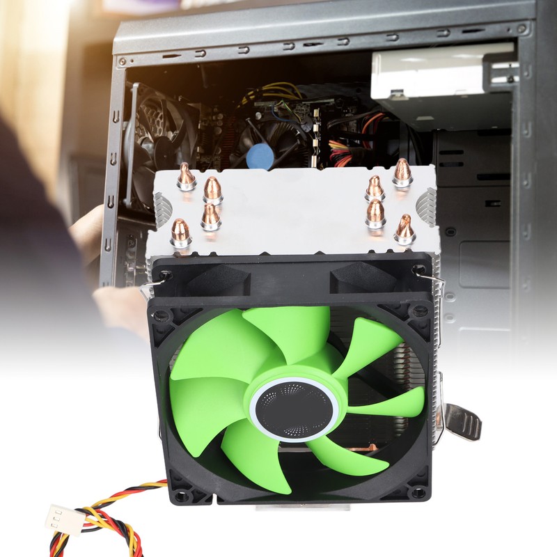 CPU Fan 4 Heatpipes 90mm 3pin Noiseless Plug and Play