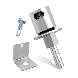 19-174 Fuel Tank Vent Roll Over Valve with Bracket Kit Remote Mount Rollover Check Valve Fit for Holley Sniper EFI Upgrade 5/16 Hose Barb (Silver)