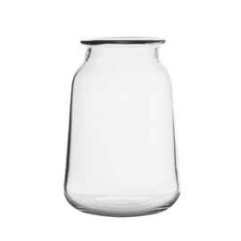 Elements Glass Milk Bottle Vase, for Use with Dried or Faux Flowers and Greenery, 4.2x4.2x4.72 Inch, Clear