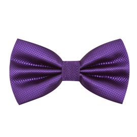 Alizeal Mens Solid Color Bow ties Polyester Pre Tied Wedding Bow Tie, dark purple