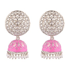 Efulgenz Indian Bollywood 14K Gold Plated Traditional Wedding Green Jhumka Jhumki Earrings Jewelry Set