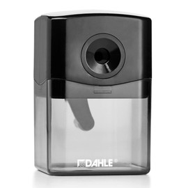 Dahle 144 Sharpener with Crank (for 6.5-8 mm Pens, Automatic Pen Feed, High Quality Steel Mill) Black