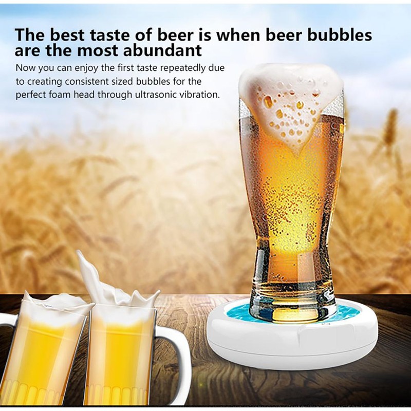 Beer Frother Ultrasonic Beer Foamer Beer Foam Maker for Family