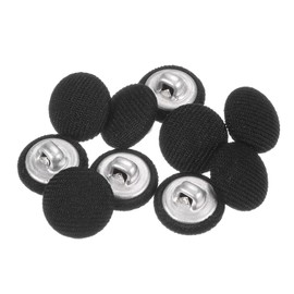 HARFINGTON 10 botones cubiertos de tela de 20 l con botones redondos de 12,5 mm para costura de metal para trajes de blusas, color negro