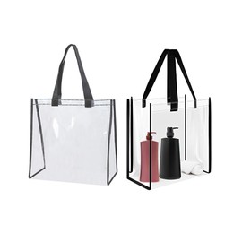 Changyeah Clear Bag,2 Pack Clear Tote Bag,Clear Tote Bag,Sports Games and Concerts,for Women and Men, Waterproof Bag for Concerts, Sports Games, School, Work