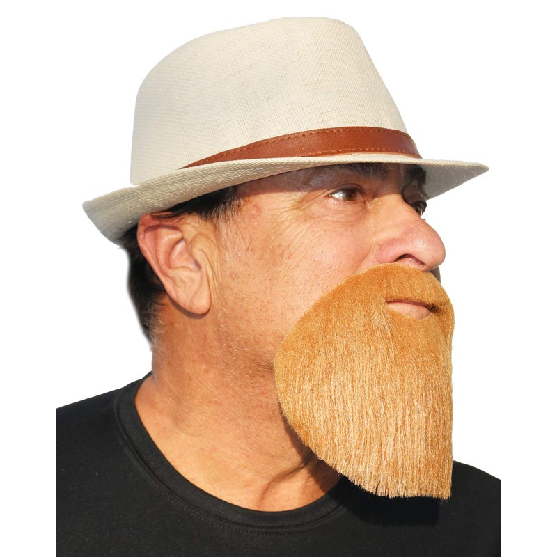 Realistic Extended GoateeFake Full Circle Beard, Novelty Costume Beard (Auburn)