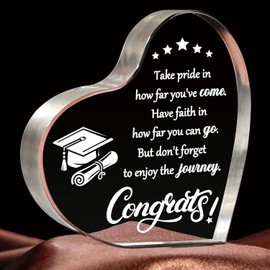 Graduation Gifts, 2025 Graduation Gifts for Her Him - Inspirational Acrylic Keepsake - College High School Graduation Masters Degree Graduate Gifts(5.1x5.1in)