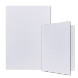 A5 Folded Card Set Including Lined Envelopes, Set of 10, Blank Bright White Invitation Cards, Folding Cards with Lined Envelopes