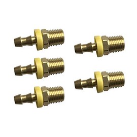 sky-w Easy Lock Hose Brass Fittings, Push-On Connector, Hose Barb to Male Pipe (5, 1/2" Hose ID x 1/2" Male NPT)