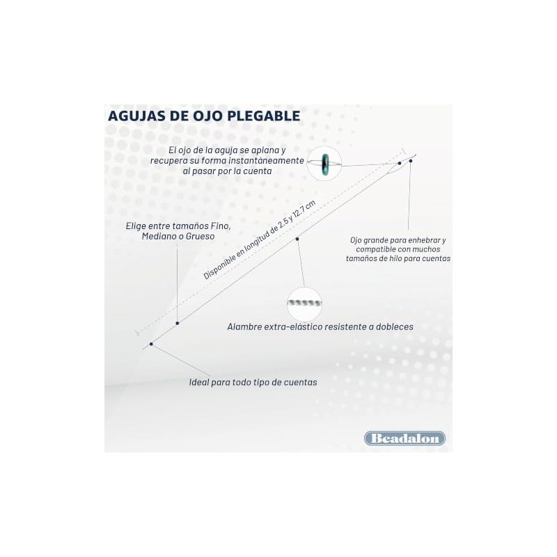 Artistic Wire Beadalon – Agujas de Ojo Plegable, Finas (2.5