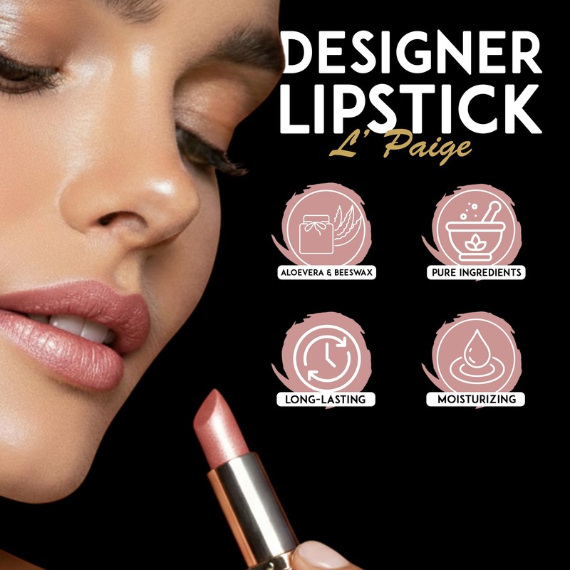 L'Paige Designer Lipstick - Rosy Pearl Color with Aloe Vera,