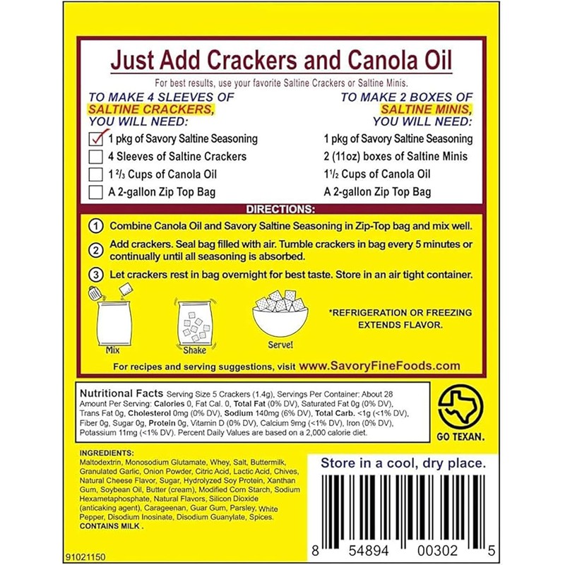 Savory Saltine Seasoning, 1.4 Ounce, Spicy Guacamole, 1 Pack
