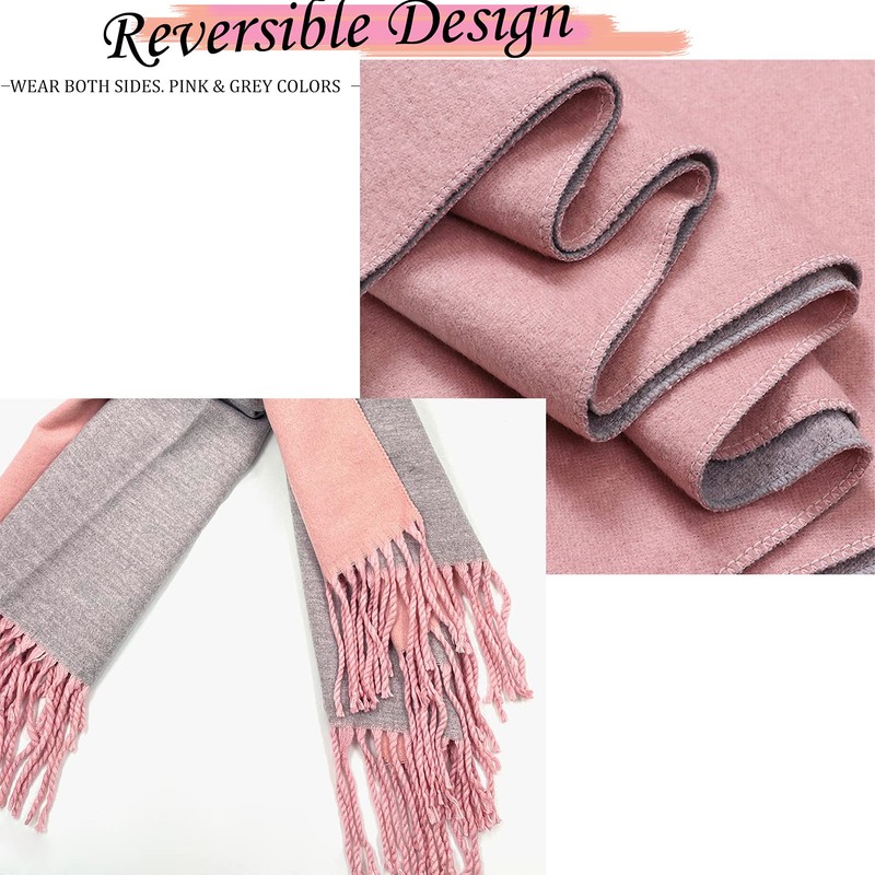 Woogwin Winter Cashmere Scarf Wool Pashmina Shawls for Women Long
