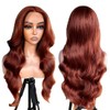 Zeslaerr Body Wave Human Hair Wig #33 Reddish Brown Brazilian