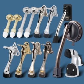 Premium Door Stopper - Anti-Slamming Door Holder for Home & Office A10 Straight Stopper 120 Gold 2P