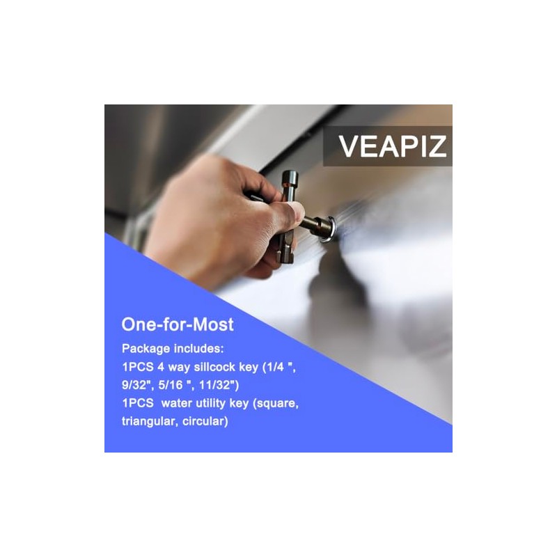 VEAPIZ 2PCS Multifunctional Water Utility Key Set