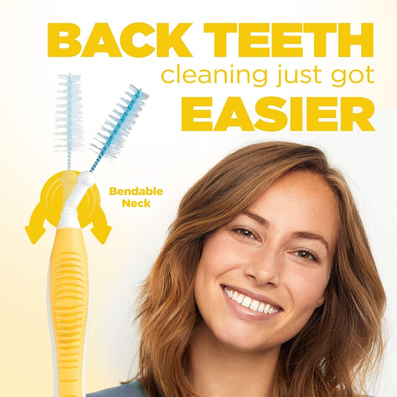 GUM Proxabrush® Go-Betweens® Reusable Interdental Cleaners, Antibacterial Bristles, Protective Travel