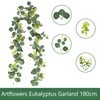 Artificial Eucalyptus Garland, 180 cm Eucalyptus Artificial Flower Garlands, Eucalyptus