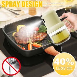 ALINUOYQ Oil Sprayer for Cooking, 6oz/180ml Glass Olive Oil Sprayer Mister, Olive Oil Spray Bottle With Portion Control, Oil Sprayer for Air Fryer Kitchen Gadgets for Cooking, Baking, Salad, BBQ