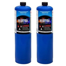 Pack of 2,BLUEFIRE Standard Propane Gas Cylinder/Canister, Welding Brazing Soldering Fuel gas, for HVAC Plumbing Cooking Grilling Gardening and Camping
