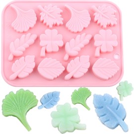 AIBOYA Fall Leaf Silicone Candy Molds 12 Cavity Spring Tree Leaves Theme Mold For Candy Chocolate