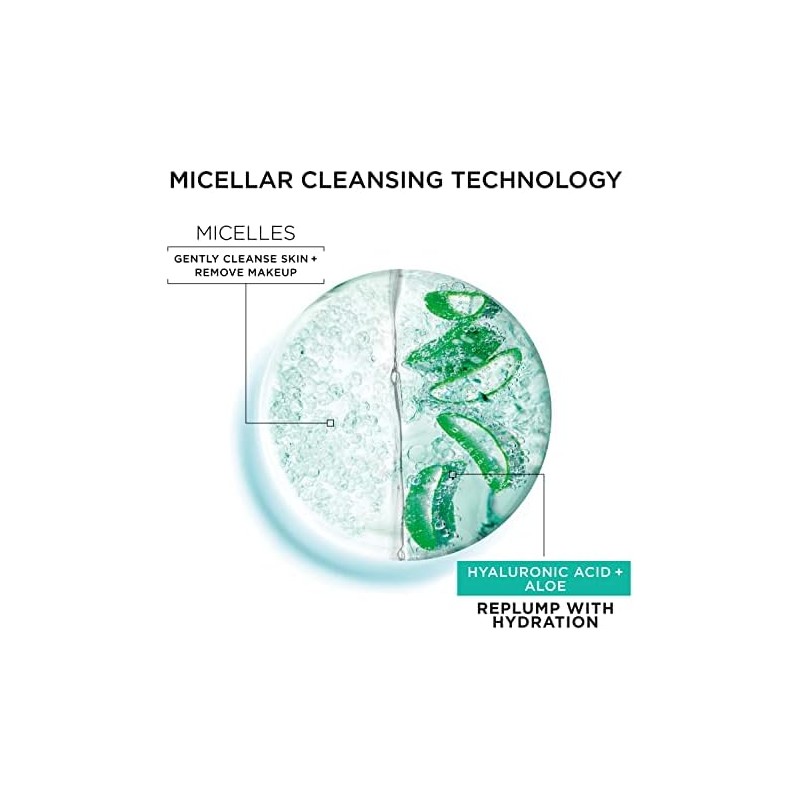 Garnier SkinActive Micellar Water with Hyaluronic Acid, Facial Cleanser Makeup