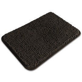 Small Bathroom Rug 12"x18" – Washable and Absorbent Bath Mat, Non Slip, Thick Soft Chenille Bath Rugs for Bathroom, Shower, Sink(Chocolate Brown)