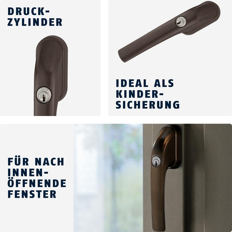 Abus FG 300 AL0089 Lockable Window Handle Brown