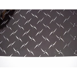 Black Diamond Plate Sign Vinyl, 24 inch x 10 Feet