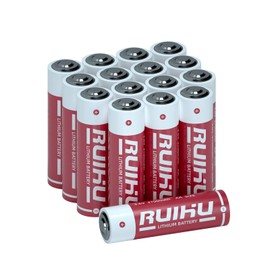 RUIHU 16 Pack ER14505 LS14500 3.6V Lithium Battery, AA Size 2700mAh Lithium Thionyl Chloride Battery(Li-SOCl2) CE/ROHS/UN38.3 Certified, T Type, Non-Rechargeable (ER14505-16 Count)