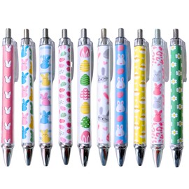 Easter Pen 10PC - Cute Pens for Gift Baskets, Egg Crafts & Bags - Stylus for Stationary & Party Favors for Adults Kids 8-12 - Bulk for School, Office Desk Classroom Decor, and Fun Writing Activities