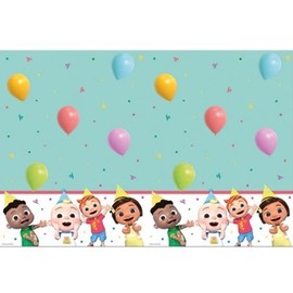 Procos Cocomelon Tablecloth as Decoration for Children's Birthday Parties and Themed Parties Size: 120 x 180 cm, Wipe-Clean, Reusable, Children's Birthday Party Table Cover