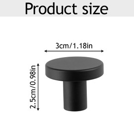 Tabanzhe Black Door Knobs-4PCS 25mm Round Cabinet Knobs with Screws Aluminum Alloy Drawer Pulls Single Hole Drawer Kitchen Door Handle for Kitchen Cupboard Wardrobes Bathroom Home Decoration