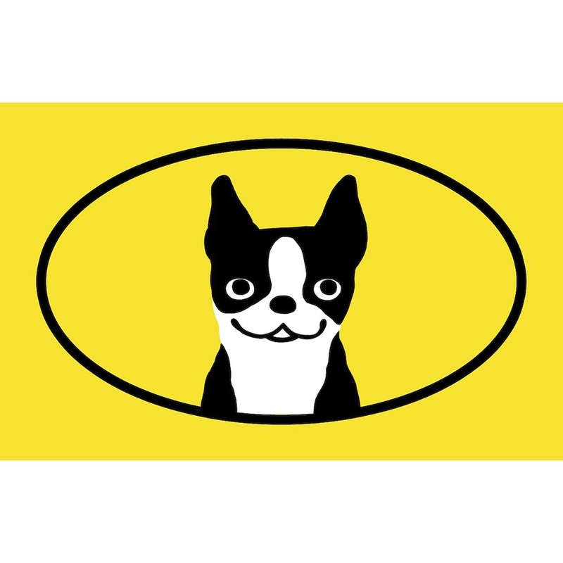 CafePress Boston Terrier Smile Oval Car Bumper Sticker