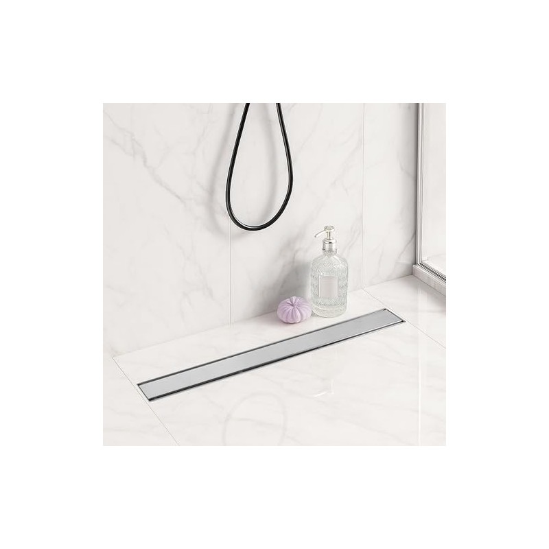 24-Inch Linear Shower Drain with Adjustable Cover & Hair Catcher