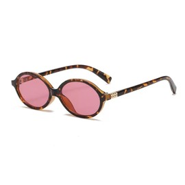 VOLZIOTUS Oval Sunglasses Womens Trendy Retro Style 90s Vintage Round Rave Sun Glasses for Women Men Cute Cool Shades