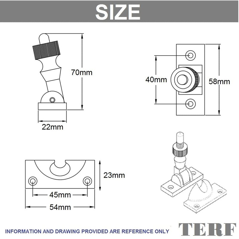 TERF® Traditional Polished Chrome Sash Window Lock Fastener Brighton Pattern
