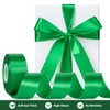 Mauproy 1-1/2 Inch Wide Green Satin Ribbon, 50 Yards Solid