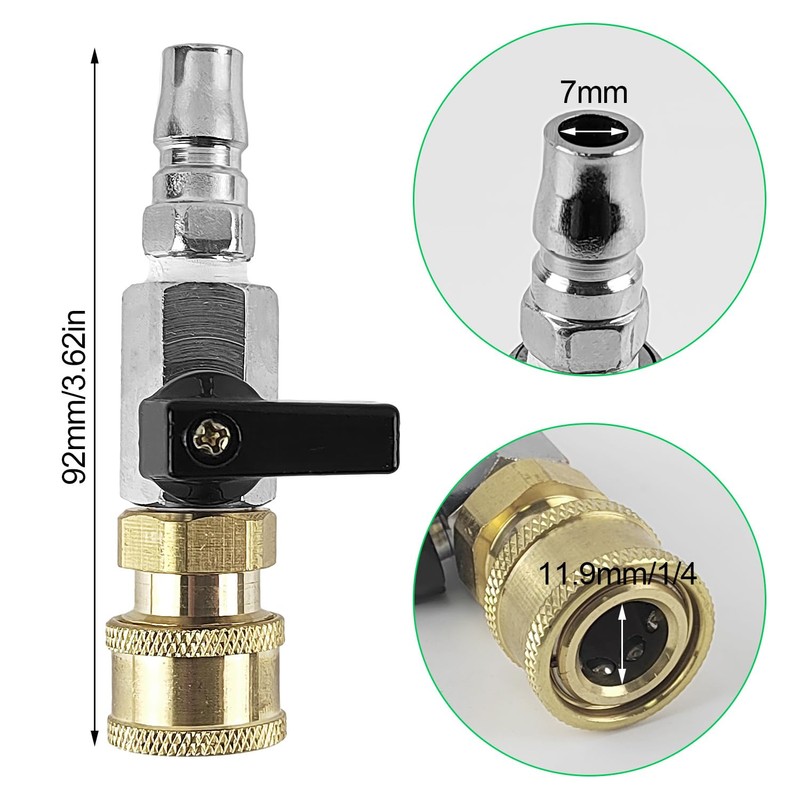 Ball Valve 1/4 Inch, Metal Compressed Air Accessories, 1/4 Stopcock,