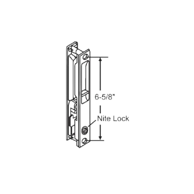 Barton Kramer Patio Door Lock 6-5/8" Chrome Glass
