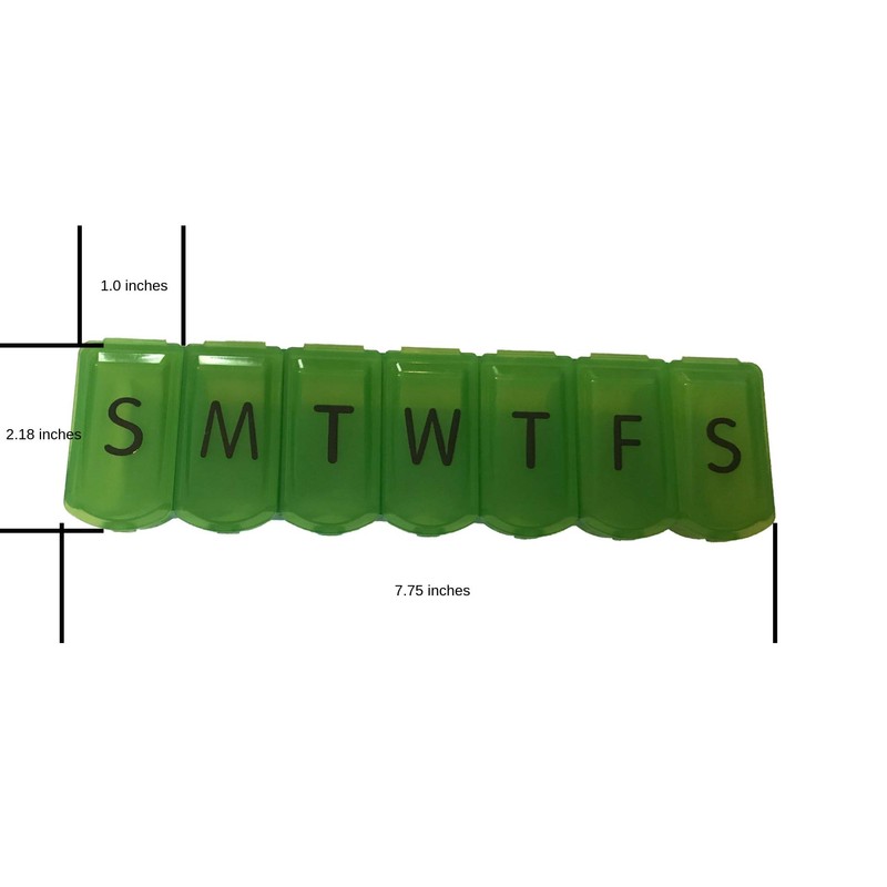 Apex 7-Day Ultra Bubble-Lok Pill Organizer (XL, Kelly Green)