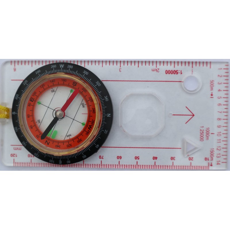 Deluxe Compass with microfibre bag: Walking/Orienteering/Hiking/Scouts/Guides/D of E