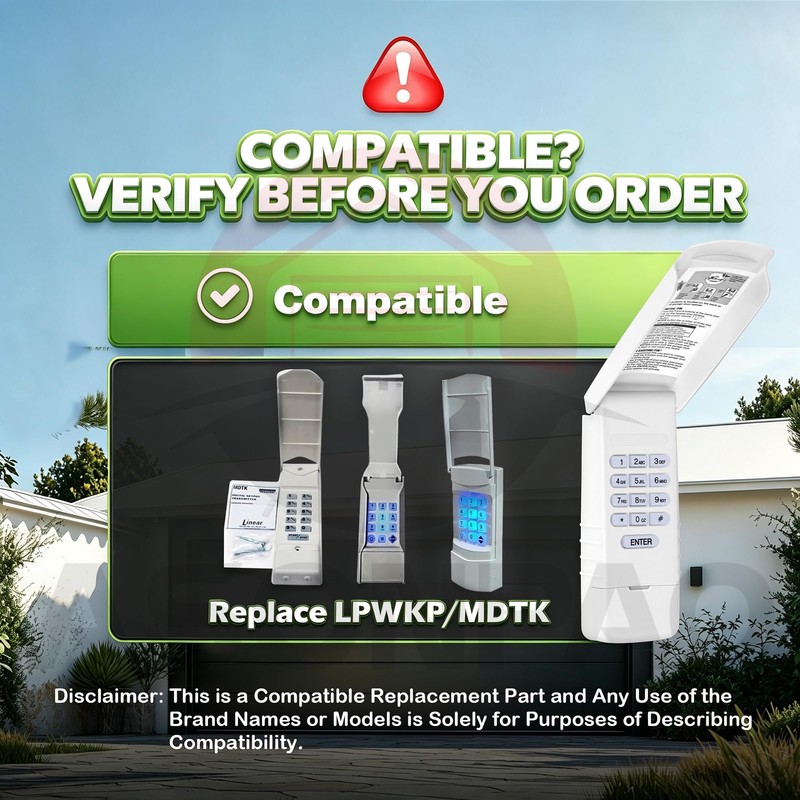 2-Pack MCT-3 Linear Garage Door Opener Remote Replacement LD033 LD050