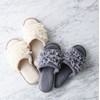Francfranc Moist Knit Ruffle Room Shoes, gray