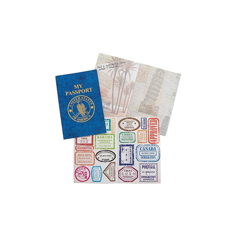 Passport Sticker Book for Kids (Set of 12 Books) Includes